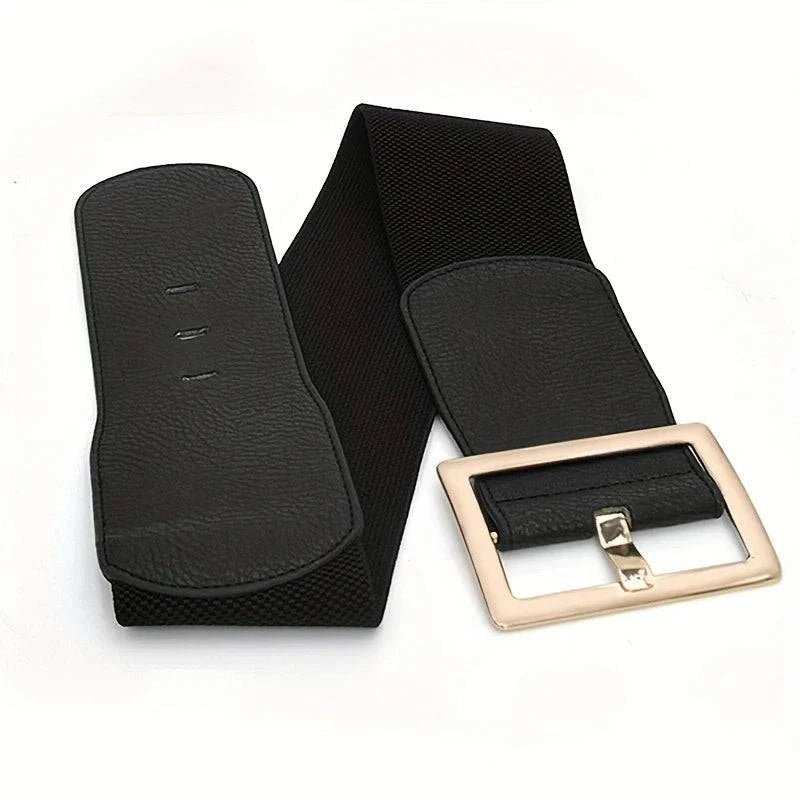 Cinto Feminino Largura Extra com Fivela Dourada - Zellum