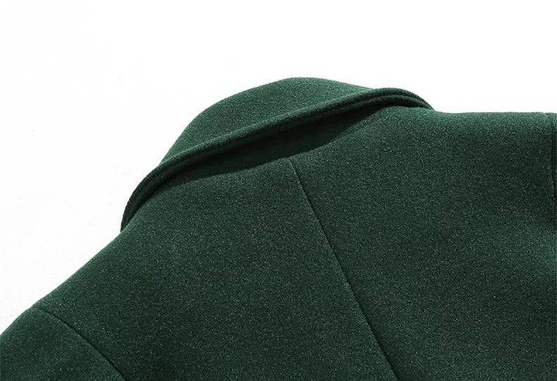 Sobretudo Masculino Longo Verde Sem Botão - Zellum