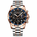 Relógio Masculino De Luxo Poedagar Feito em Aço Inox Rose Azul - Zellum