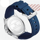 Relógio Naviforce de aço inoxidável com pulseira azul de silicone