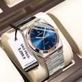 Relógio Masculino Poedagar Social de Aço Inox Rose Azul - Zellum