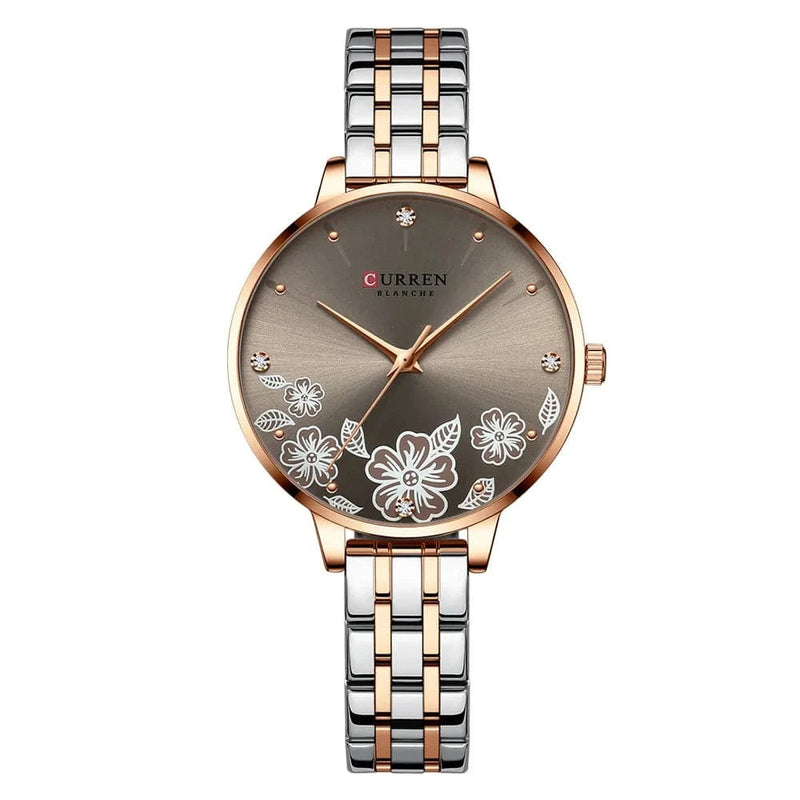 Relógio Feminino Curren Luxo Floral - Zellum