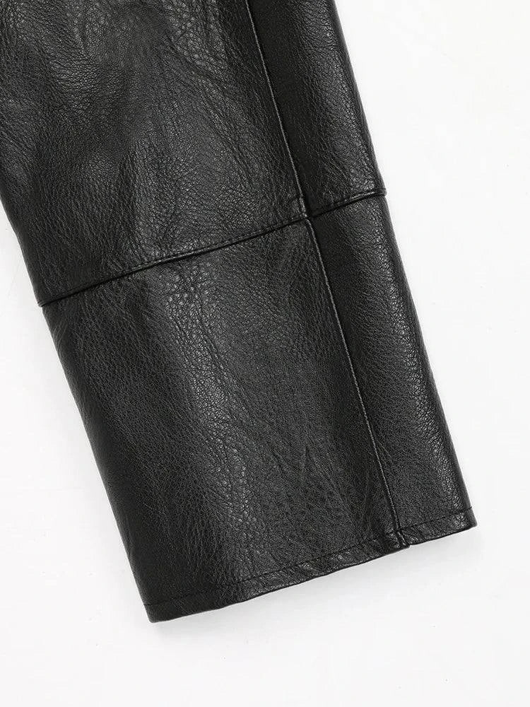 Sobretudo Masculino de Couro Longo Preto - Zellum