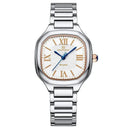 Relógio feminino Naviforce aço inox com mostrador números romanos