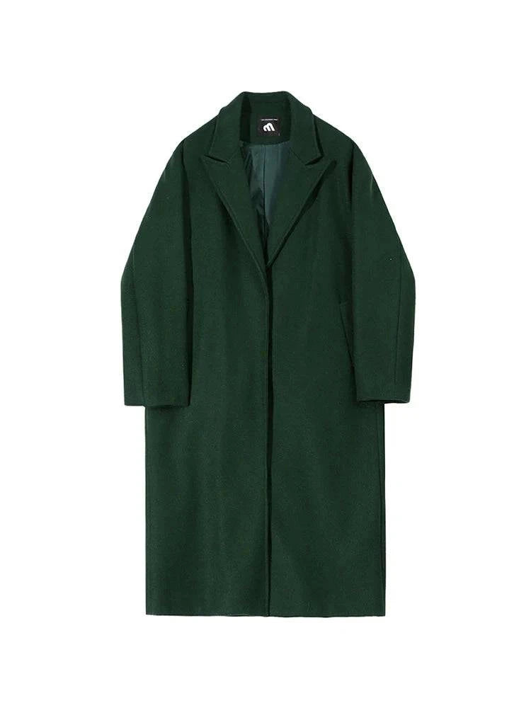 Sobretudo Masculino Longo Verde Sem Botão Verde - Zellum