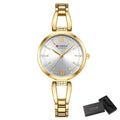 Relógio Feminino de Luxo Curren Feito em Aço Inox Branco - Zellum