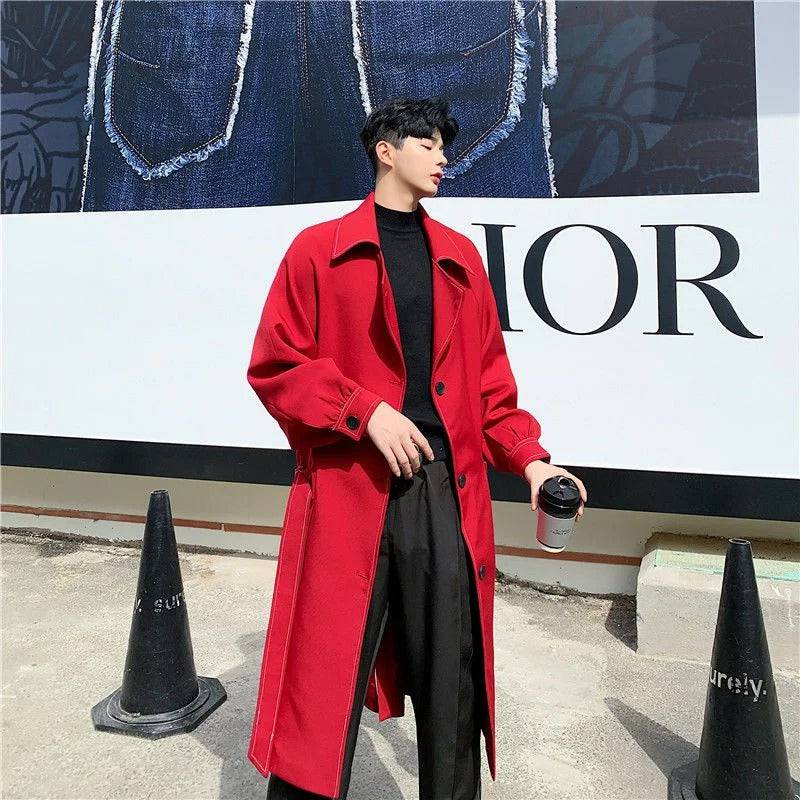 Sobretudo Masculino Longo Vermelho - Zellum