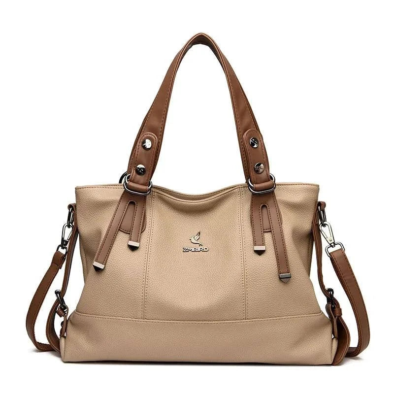 "Bolsa feminina de mão em couro genuíno preto elegante."