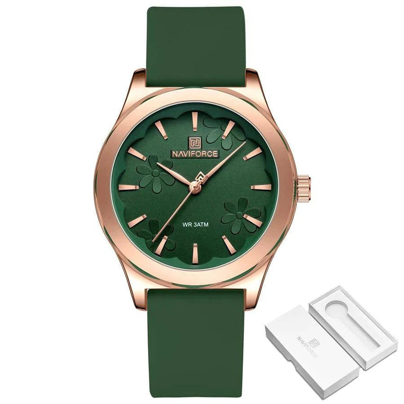 Relógio Feminino Naviforce Floral Rosé Verde - Zellum