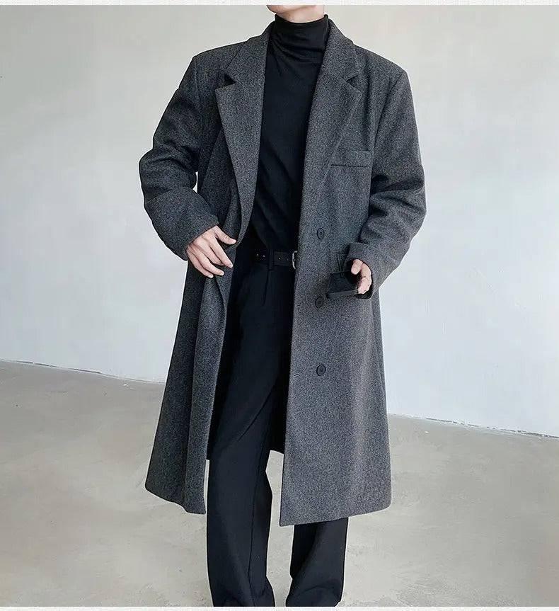 Sobretudo Masculino Longo Social de Lã Premium - Zellum