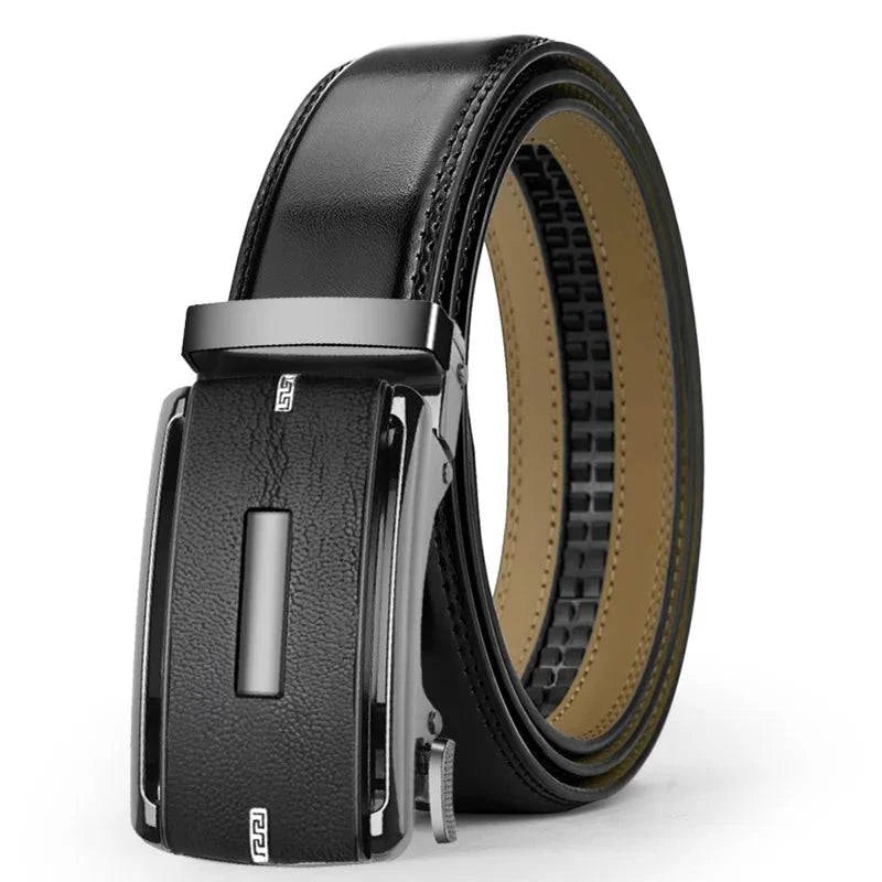 Alt text: Cinto de Couro Genuíno Masculino Timber Marrom Escuro.