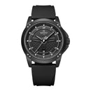 Relógio Naviforce preto com pulseira de silicone e mostrador com sub-mostradores