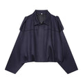 Jaqueta bomber feminina oversized de camurça com gola camisa e zíper Zellum