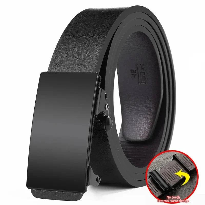 Alt text: Cinto de Couro Masculino Alpha marrom escuro elegante.