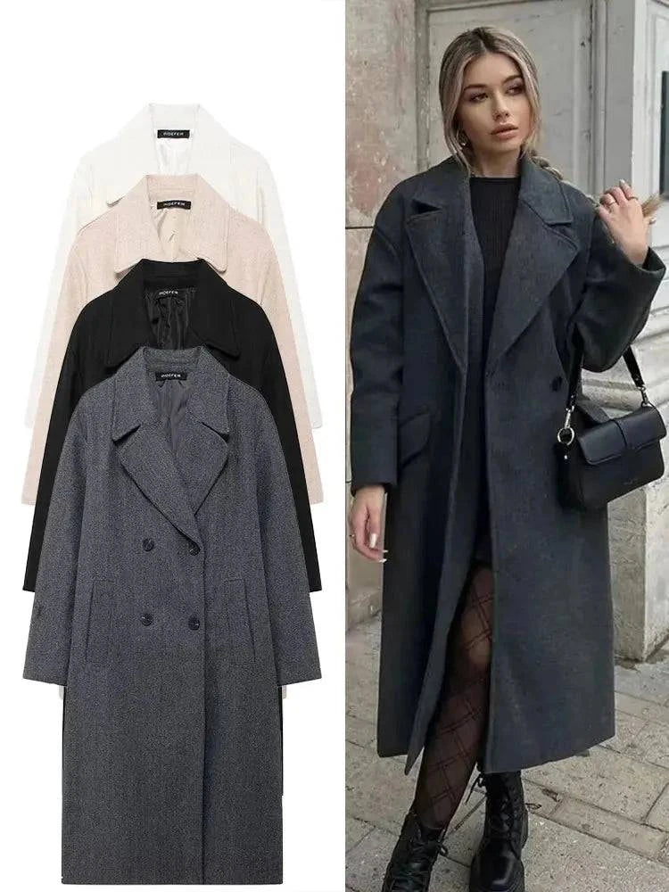Sobretudo Feminino Longo Premium Feito em Lã - Zellum