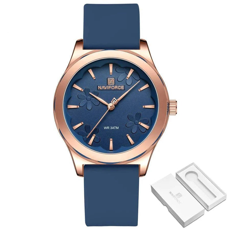 Relógio Feminino Naviforce Floral Rosé Azul - Zellum