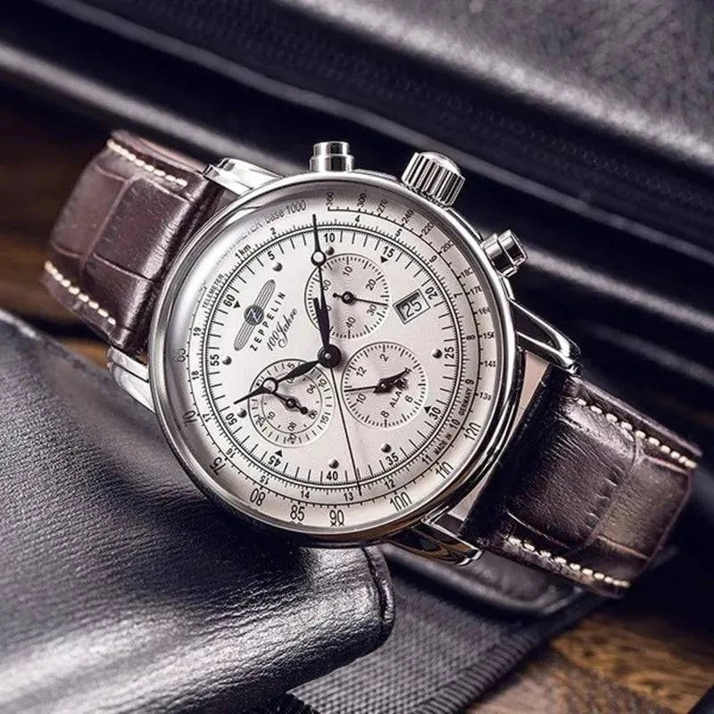 Relógio Masculino Clássico Zeppelin com Pulseira de Couro - Zellum
