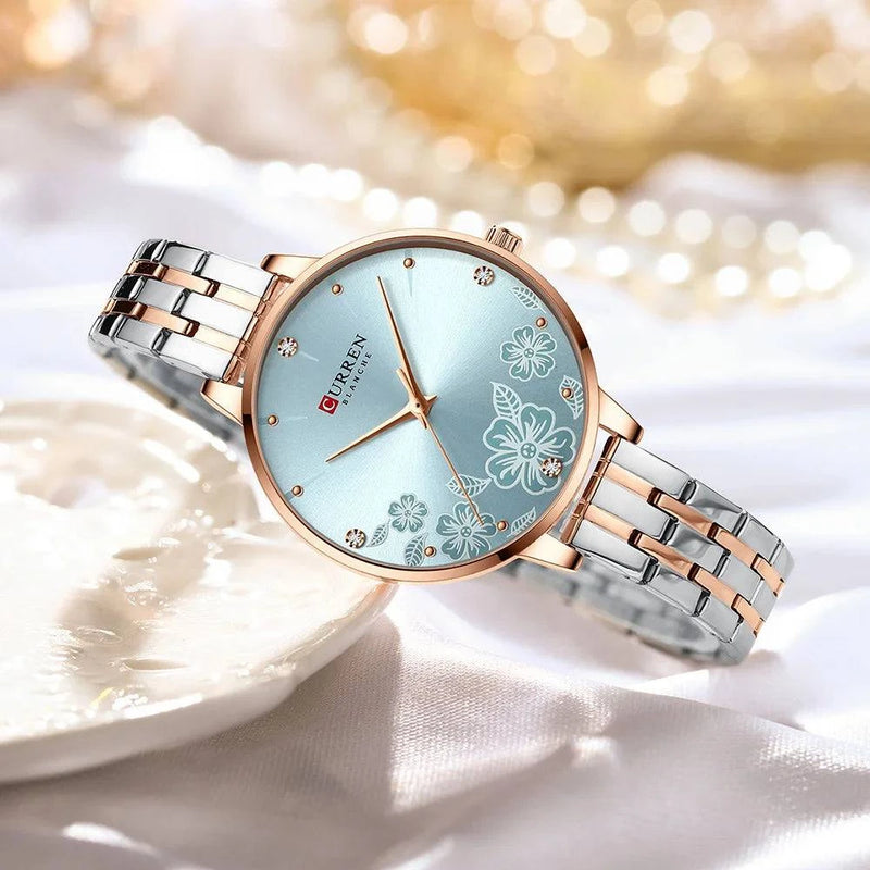 Relógio Feminino Curren Luxo Floral - Zellum