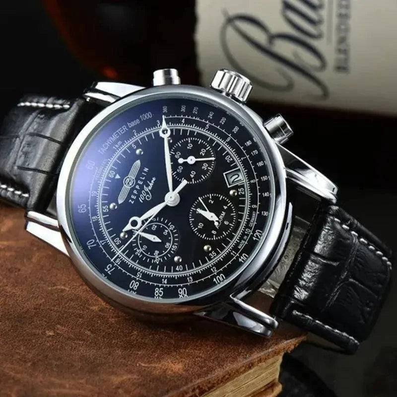 Relógio Masculino Clássico Zeppelin com Pulseira de Couro Estilo 03 - Zellum
