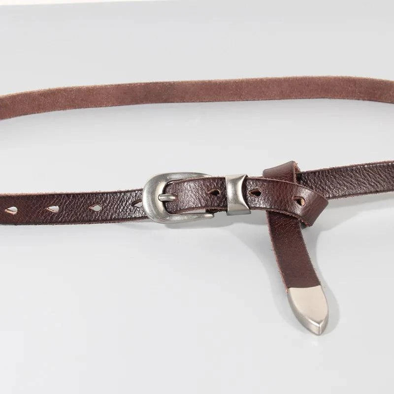 Cinto Feminino Estilizado em Couro Café - Zellum