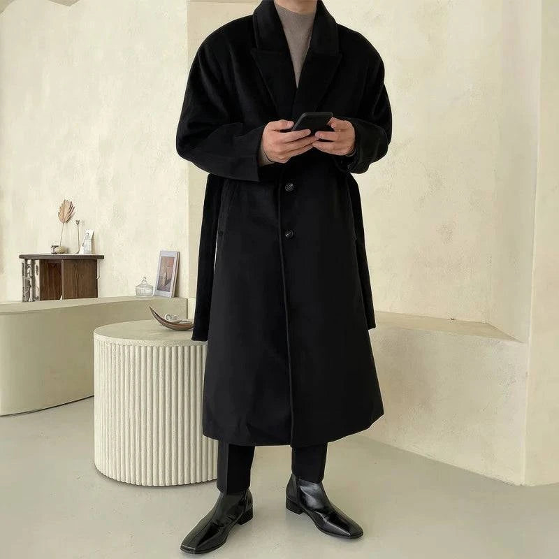 Sobretudo Masculino Longo Social Coreano - Zellum