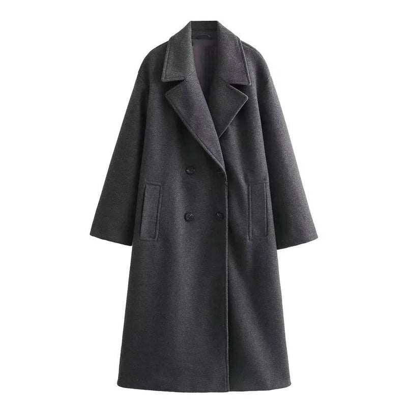Sobretudo Feminino Longo Casual Premium Cinza - Zellum
