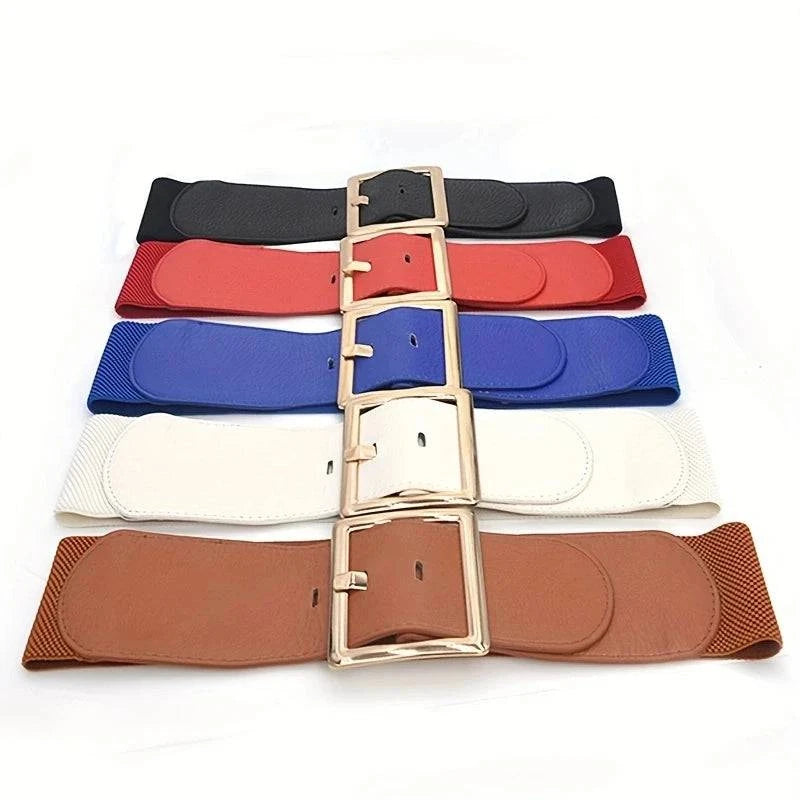 Cinto Feminino Largura Extra com Fivela Dourada - Zellum
