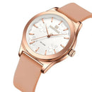 Relógio feminino Naviforce rosé com mostrador floral e pulseira nude