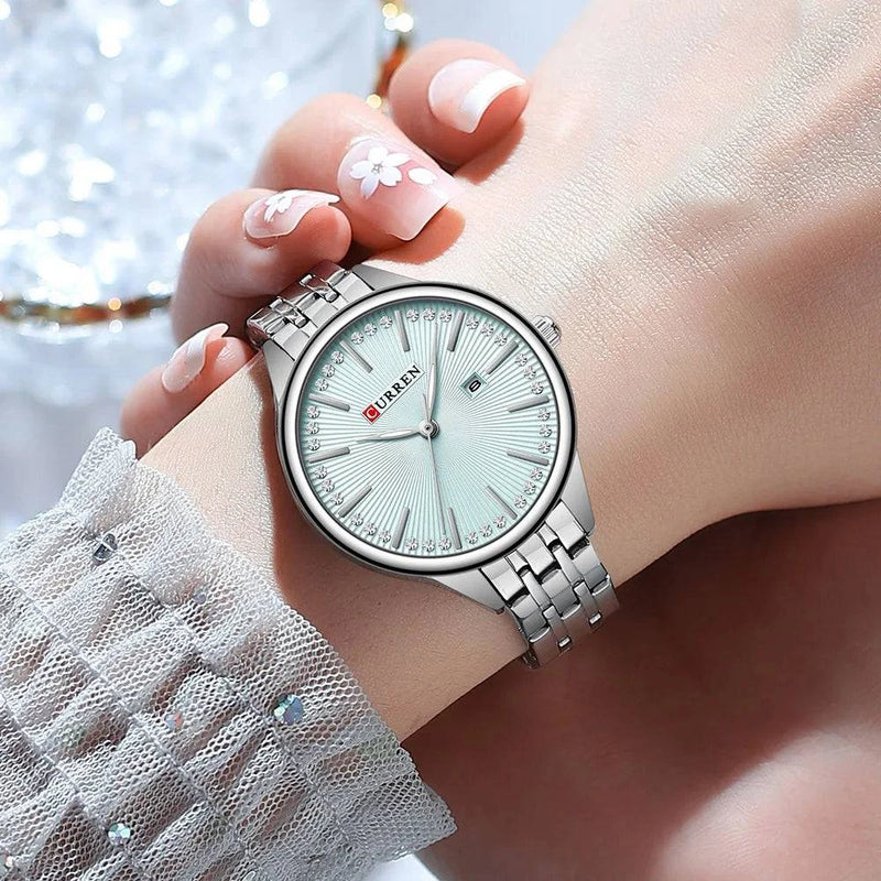 Relógio Feminino Curren de Luxo Feito em Aço Inox - Zellum