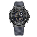 Relógio NaviForce preto com display analógico-digital e pulseira de silicone