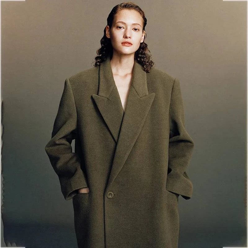 Sobretudo Feminino Longo Verde Verde - Zellum
