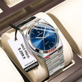 Relógio Masculino Poedagar Social de Aço Inox Prata Azul - Zellum