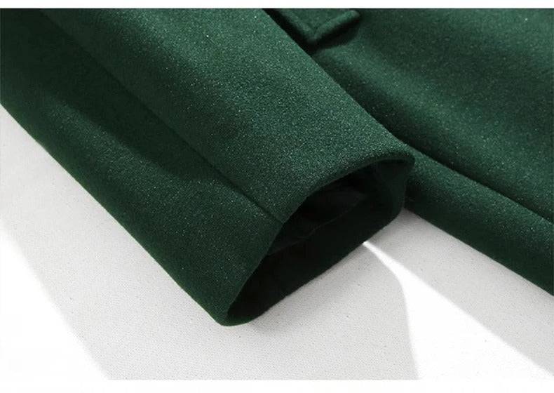 Sobretudo Masculino Longo Verde Sem Botão - Zellum