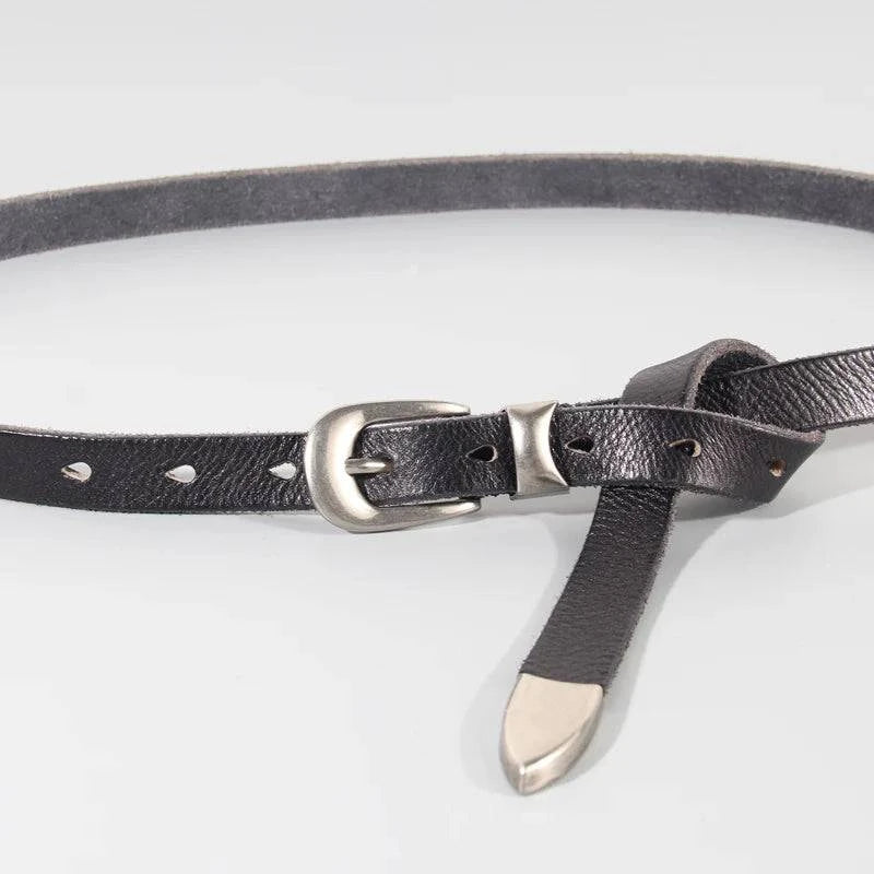 Cinto Feminino Estilizado em Couro Preto - Zellum