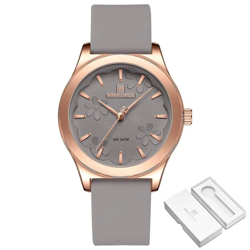 Relógio Feminino Naviforce Floral Rosé Cinza - Zellum