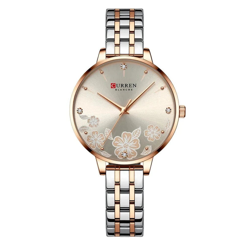 Relógio Feminino Curren Luxo Floral - Zellum