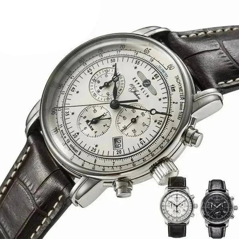 Relógio Masculino Clássico Zeppelin com Pulseira de Couro - Zellum