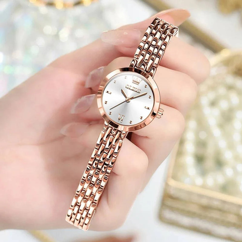 Relógio Feminino de Luxo com Pulseira de Aço Inoxidável - Zellum