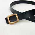 Cinto Feminino de Couro Genuíno Casual Preto - Zellum