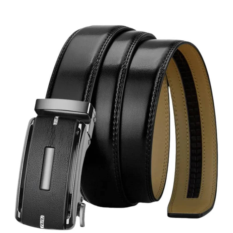 Alt text: Cinto de Couro Genuíno Masculino Timber Marrom Escuro.