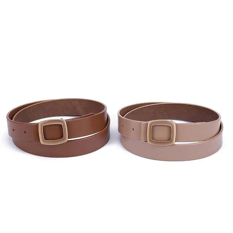 Cinto Feminino de Couro Genuíno Casual - Zellum
