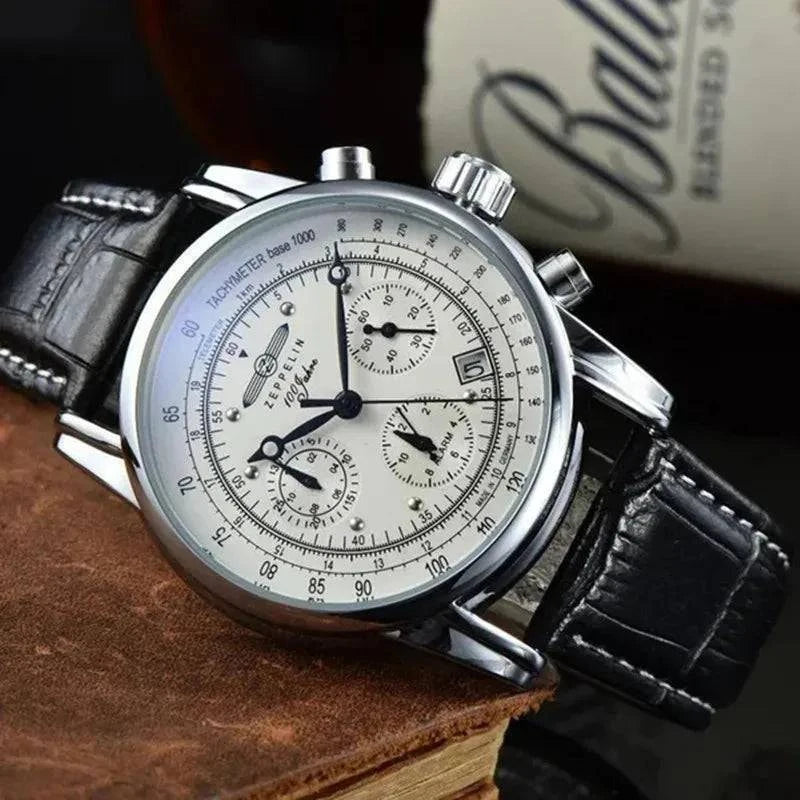 Relógio Masculino Clássico Zeppelin com Pulseira de Couro Estilo 04 - Zellum