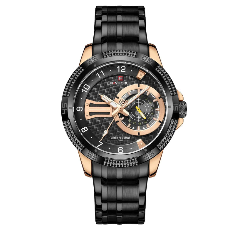 Relógio Masculino Elegante NaviForce Rose Preto - Zellum