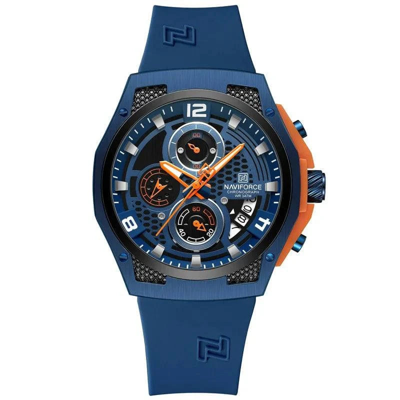 Relógio Masculino Esportivo NaviForce à Prova de Água Azul - Zellum