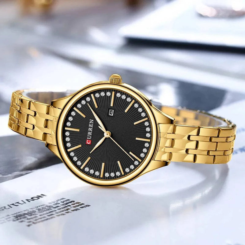 Relógio Feminino Curren de Luxo Feito em Aço Inox - Zellum