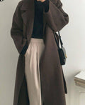 Sobretudo Feminino Longo Retrô Marrom - Zellum