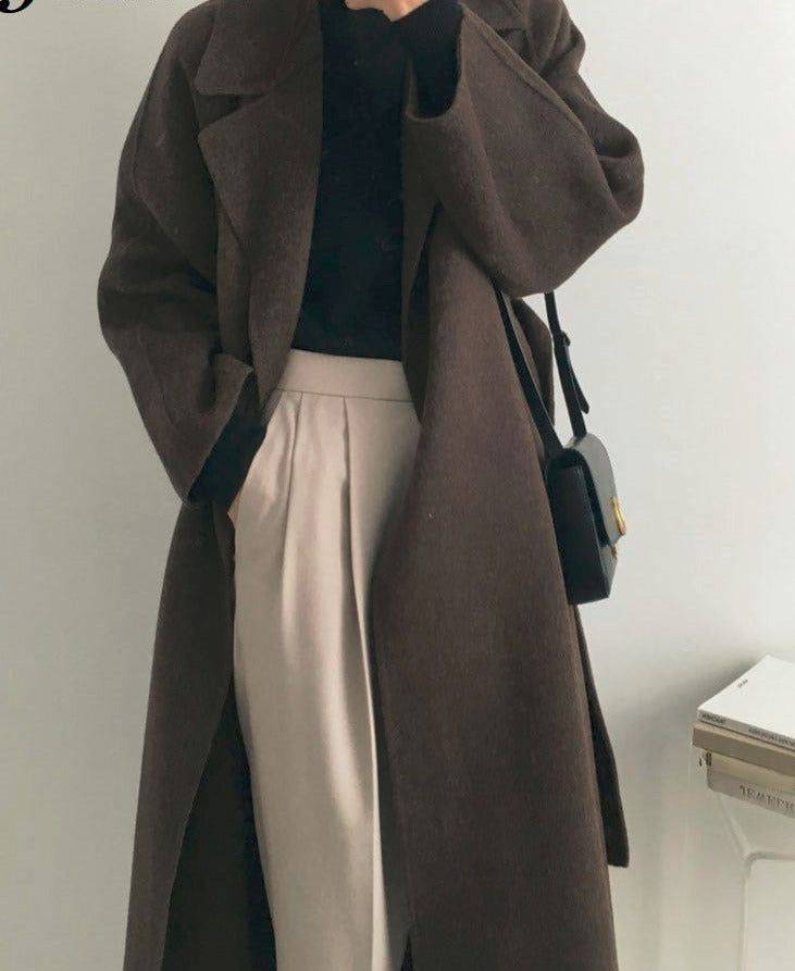 Sobretudo Feminino Longo Retrô Marrom - Zellum