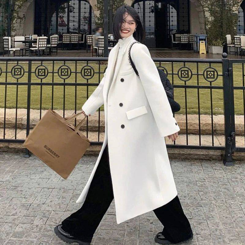 Sobretudo Longo Feminino Off-White - Zellum
