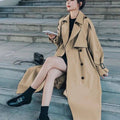 Sobretudo Longo Feminino Retrô Khaki - Zellum