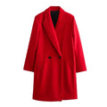 Sobretudo Longo Feminino Vermelho Sobretudo Vermelho - Zellum
